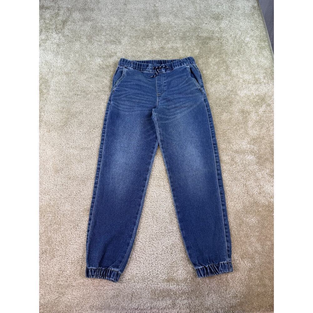 Urban Pipeline Pull On Jeans Boys Size Large Blue Denim Drawstring Jogger B992